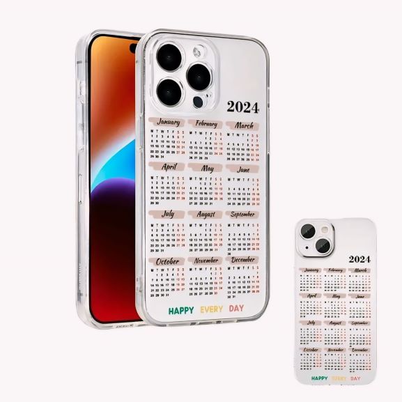 2024 Calendar UV Print Clean Case 2.0mm Thickening Phone Cover